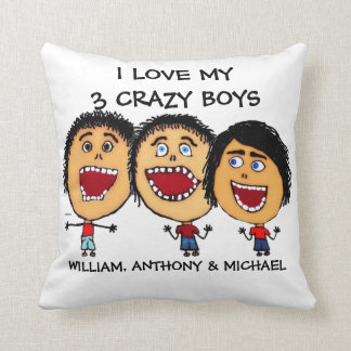 Cojín Decorativo Me Encanta Mi Personalizado De Tres Locos Hijos