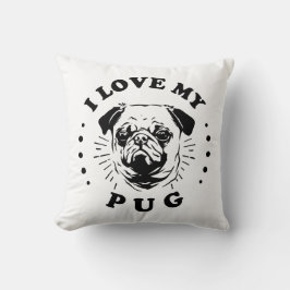 Cojín Decorativo Me encanta mi Pug