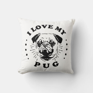 Cojín Decorativo Me encanta mi Pug