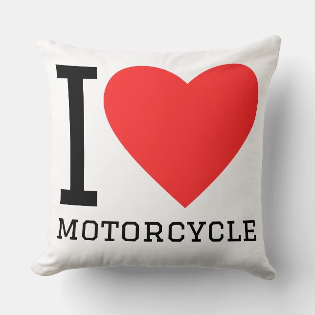 Cojín Decorativo Me encanta motocicleta  (Anverso)
