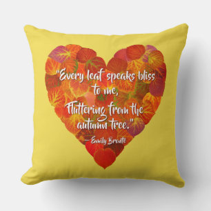 Cojín Decorativo Me Encanta Otoño—Corazón de hojas de águila roja 1