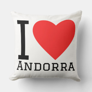 Cojín Decorativo Me encanta pegatina cuadrada de Andorra