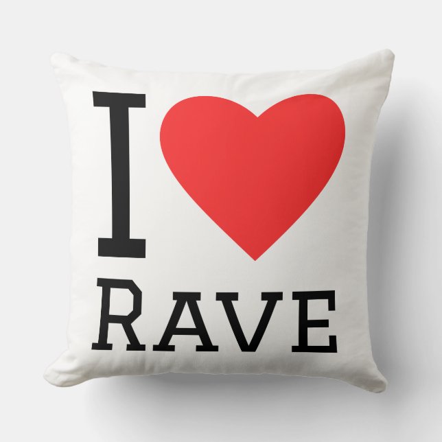 Cojín Decorativo Me encanta rave (Anverso)
