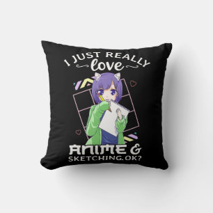 Cojín Decorativo Me Encanta Realmente Anime y Esbozo Bien Anime Dr.