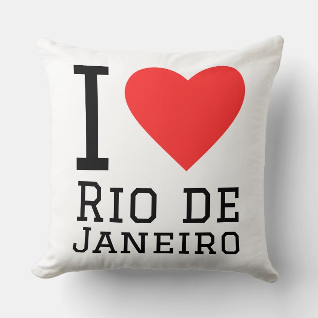 Cojín Decorativo Me encanta Río de Janeiro  (Anverso)