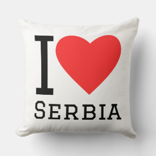 Cojín Decorativo Me encanta Serbia pegatina cuadrada