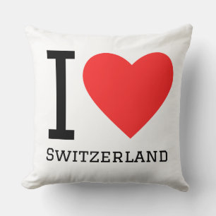 Cojín Decorativo Me encanta Suiza pegatina cuadrada