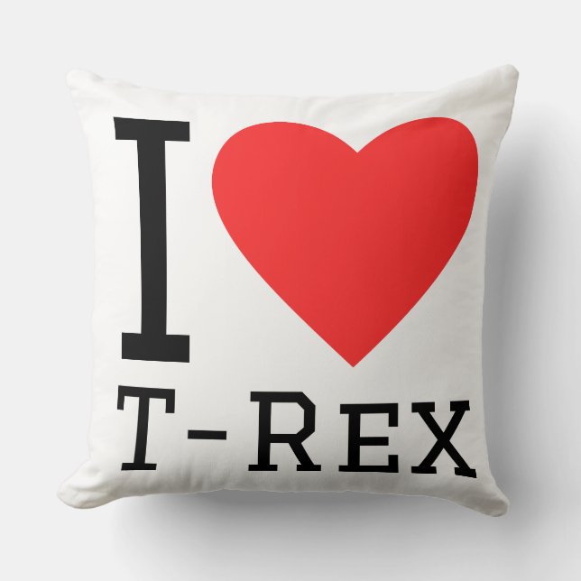 Cojín Decorativo Me encanta T rex (Anverso)