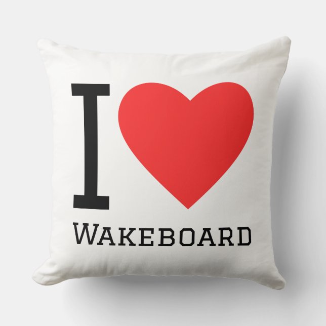 Cojín Decorativo Me encanta wakeboard (Anverso)