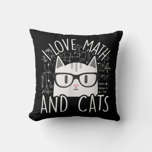 Cojín Decorativo Me Encantan Las Matemáticas Y Los Gatos Cuidados G