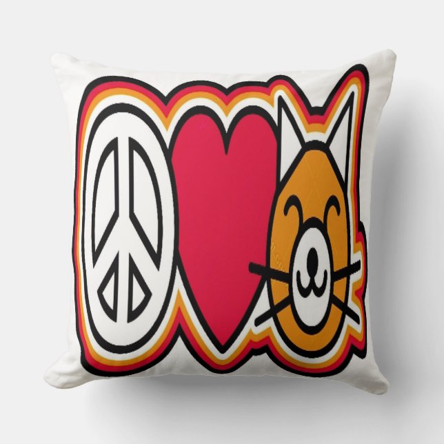 Cojín Decorativo Me encantan los gatos (Anverso)