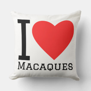 Cojín Decorativo Me encantan los macacos 