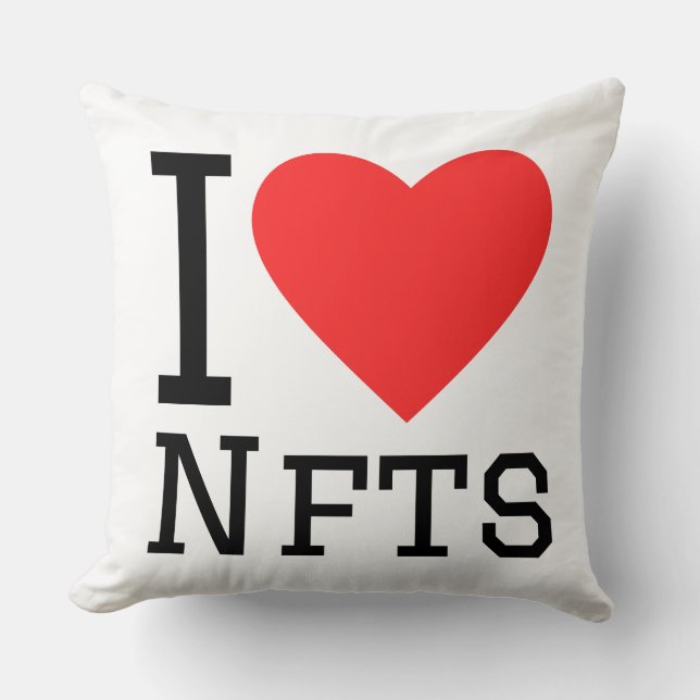 Cojín Decorativo Me encantan los nft (Anverso)