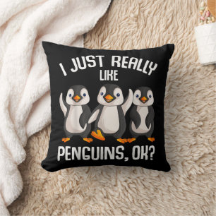 Cojín Decorativo Me Encantan Los Pingüinos Niñas Niños Mujeres P