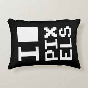 Cojín Decorativo Me encantan los píxeles, diseño geek, arte de píxe