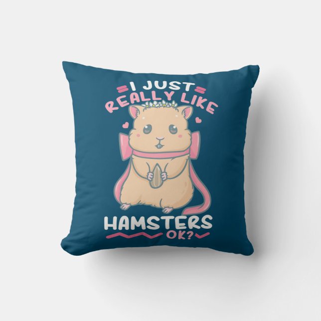 Cojín Decorativo Me Gusta Realmente Hamsters (Anverso)