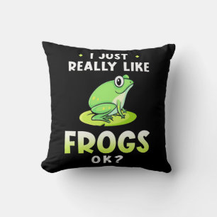 Cojín Decorativo Me Gusta Realmente Las Ranas