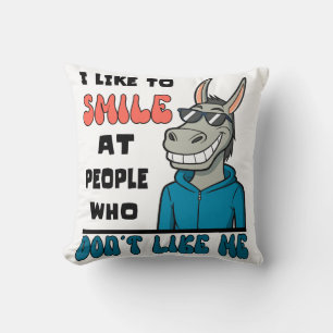 Cojín Decorativo Me Gusta Sonreír A La Gente En El Gracioso Caballo