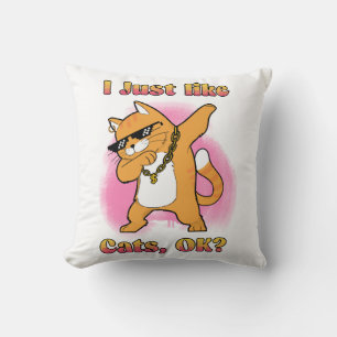 Cojín Decorativo Me gustan los gatos, OK gato haciendo dab