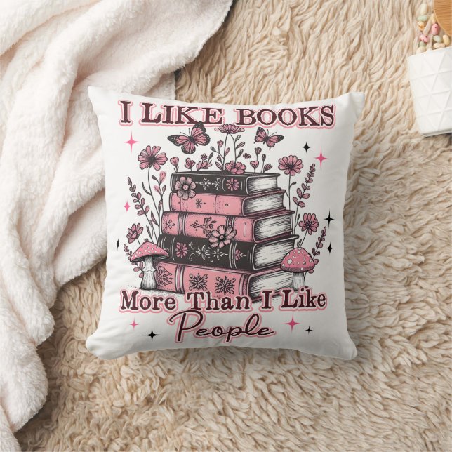 Cojín Decorativo Me Gustan Los Libros Más Que... (Manta)