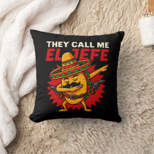Cojín Decorativo Me Llaman El Jefe Taco Funny Cinco De Mayo