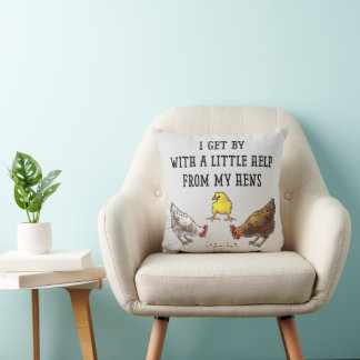 Cojín Decorativo Me llevo con un poco de ayuda de mi Apron Hens