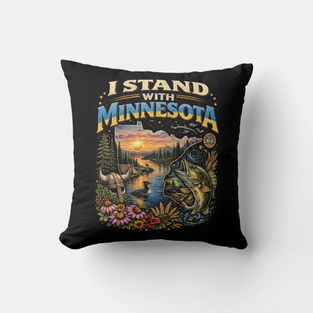 Cojín Decorativo Me mantengo con Minnesota (Anverso)