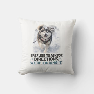 Cojín Decorativo Me niego a pedir direcciones divertida cita de hus