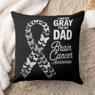 Cojín Decorativo Me pongo gris por mi papá - Conciencia del cáncer