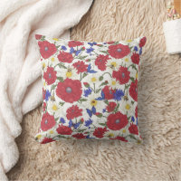 Meadow Flower Poppy Cushion