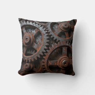 Cojín Decorativo Mecanismo Industrial Oxidado