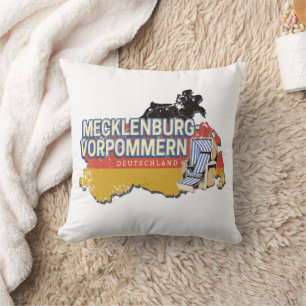 Cojín Decorativo Mecklenburg-Western Pomerania Vinateg Map Alemania