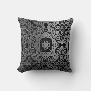 Cojín Decorativo Medalian Black/Silver-Textura 1 Diseño 2