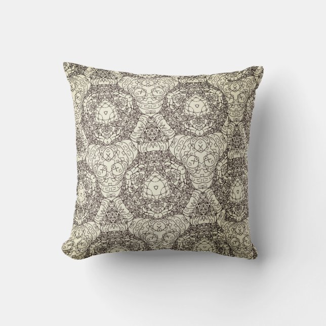 Cojín Decorativo Medallion Beige Taupe Modern (Anverso)