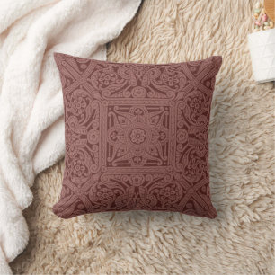 Cojín Decorativo Medallón Christopher Dresser, rojo oscuro