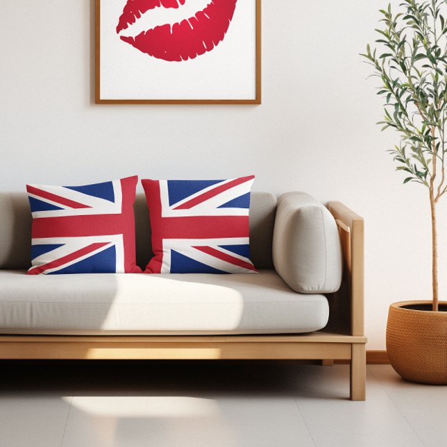 Cojín Decorativo Media Union Jack (Half Union Jack Throw Pillow)