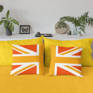 Cojín Decorativo Media Union Jack Naranja