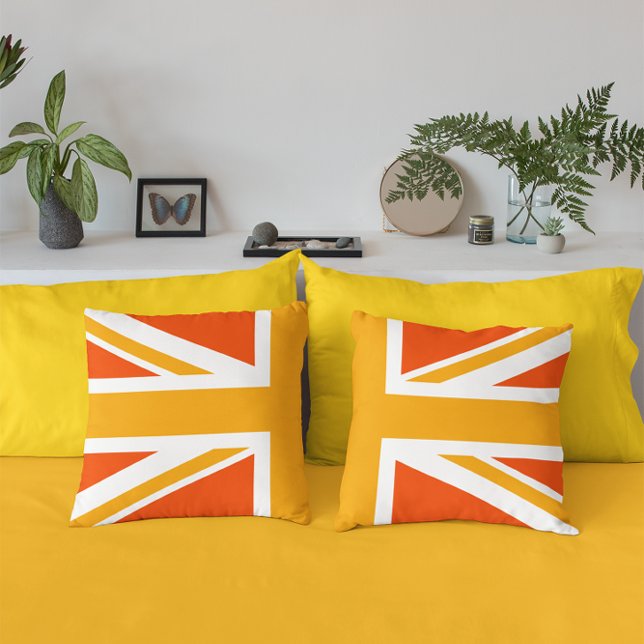 Cojín Decorativo Media Union Jack Naranja (Cool)