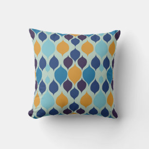 Cojín Decorativo Mediados de siglo 1960s Geométrico Azul
