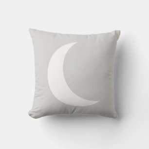Cojín Decorativo Medialuna gris y blanca