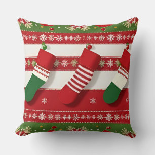 Cojín Decorativo Medias de Navidad colgantes festivas