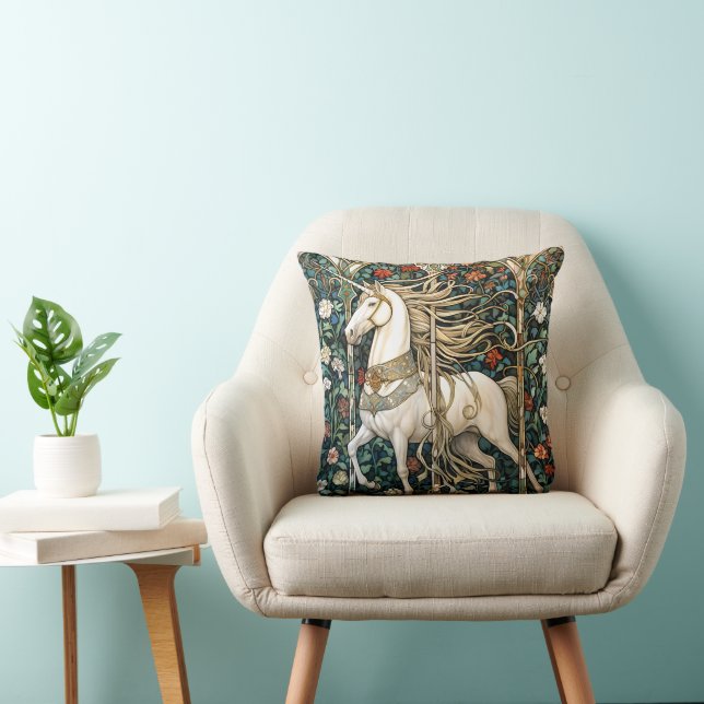 Cojín decorativo medieval de Unicorn (Silla)