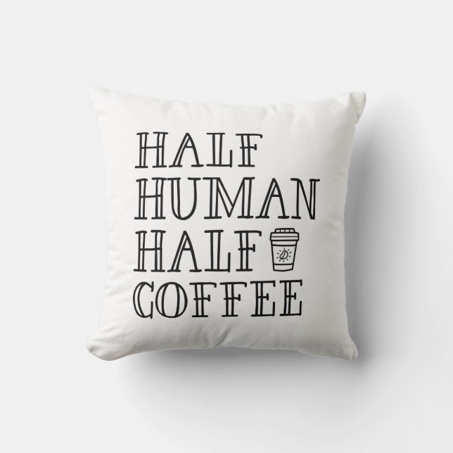 Cojín Decorativo Medio café humano (Anverso)