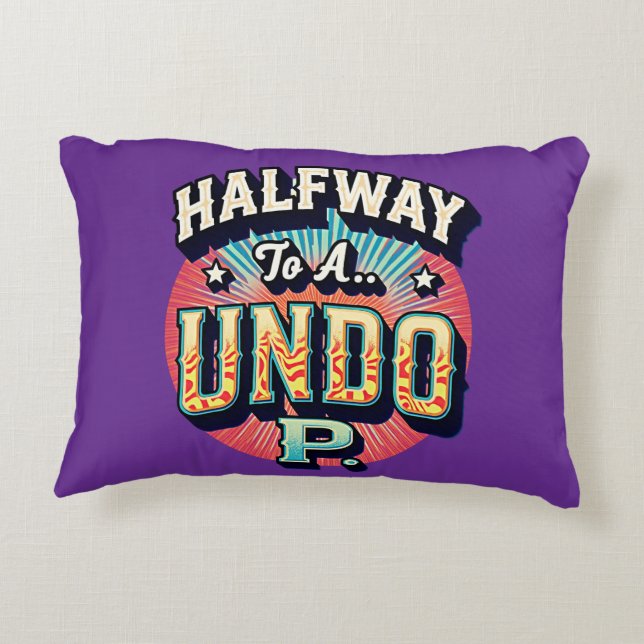 Cojín Decorativo Medio camino a un Hundo - Cumpleaños 50 (Reverso)