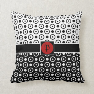 Cojín Decorativo Medios lunares medio blancos negros elegantes