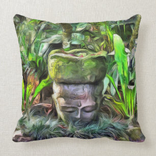 Cojín Decorativo Meditación en una base forestal tropical