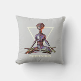 Cojín Decorativo Meditación. Extranjero en posición tranquila