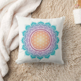 Cojín Decorativo Meditación, Mandala, Flor de vida