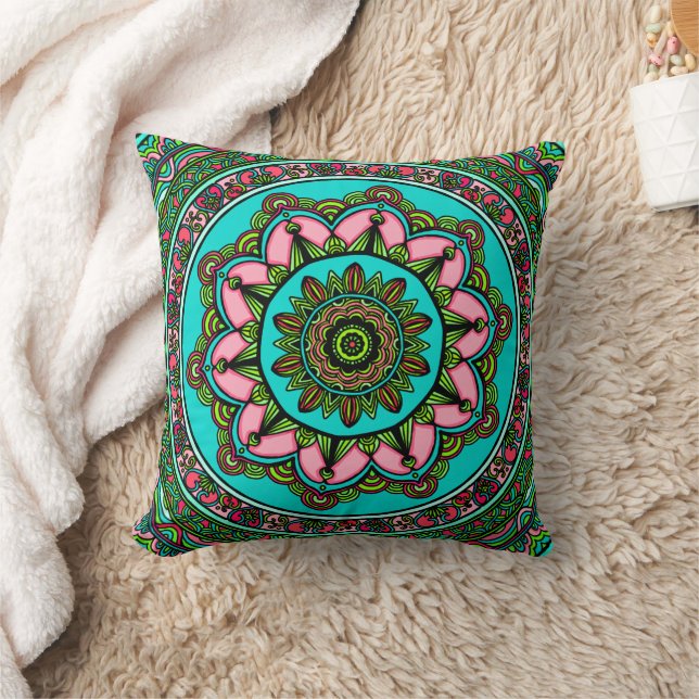 Cojín Decorativo meditation mindful pillow awakening mandala (Manta)
