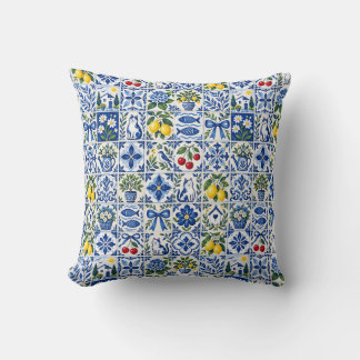 Cojín Decorativo Mediterranean Lemon Blue